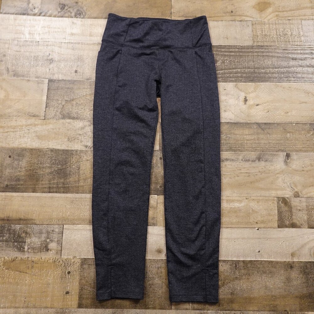 Athleta Herringbone Mercer Tight women's small blue black